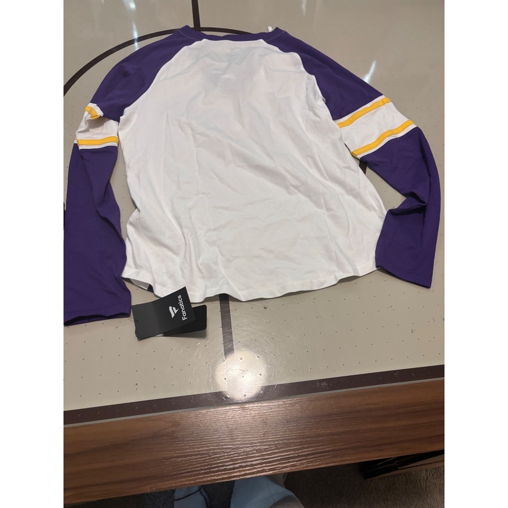 426 Minnesota Vikings Fanatics Lace-Up Long Sleeve Mens Large Purple White NFL - Picture 4 of 4